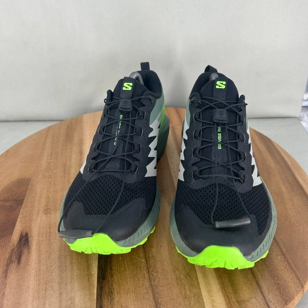 Salomon Sense Ride 5 Trail Running Shoes Mens Size 9.5 Green Black 473111